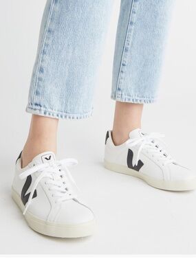 Veja Espalar Leather Sneakers with Black V Detail